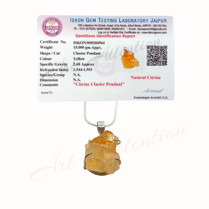 Raw Citrine Cluster Pendant