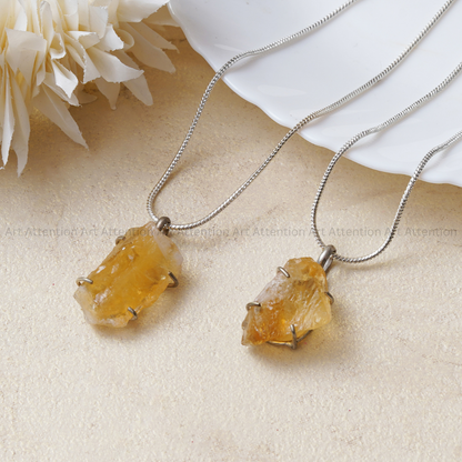 Raw Citrine Cluster Pendant