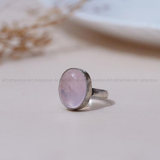 Rose Quartz Adjustable Ring