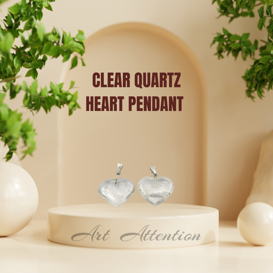 Clear Quartz Heart Pendant