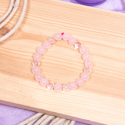 Beauty Enhancer : Rose Quartz & Clear Quartz Bracelet