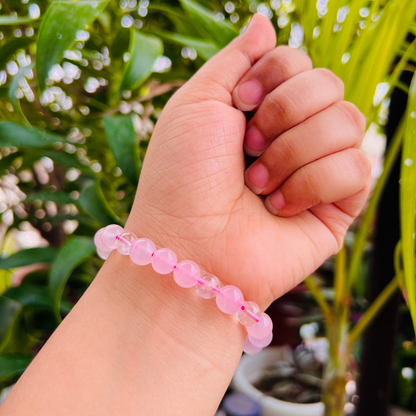 Beauty Enhancer : Rose Quartz & Clear Quartz Bracelet