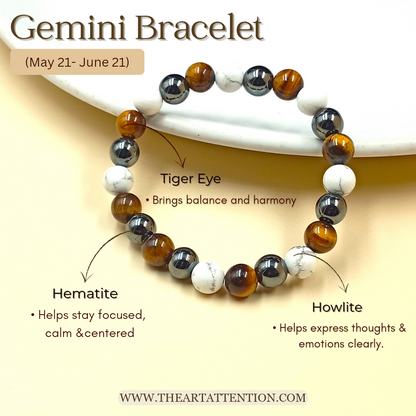 Gemini Zodiac Crystal Bracelet