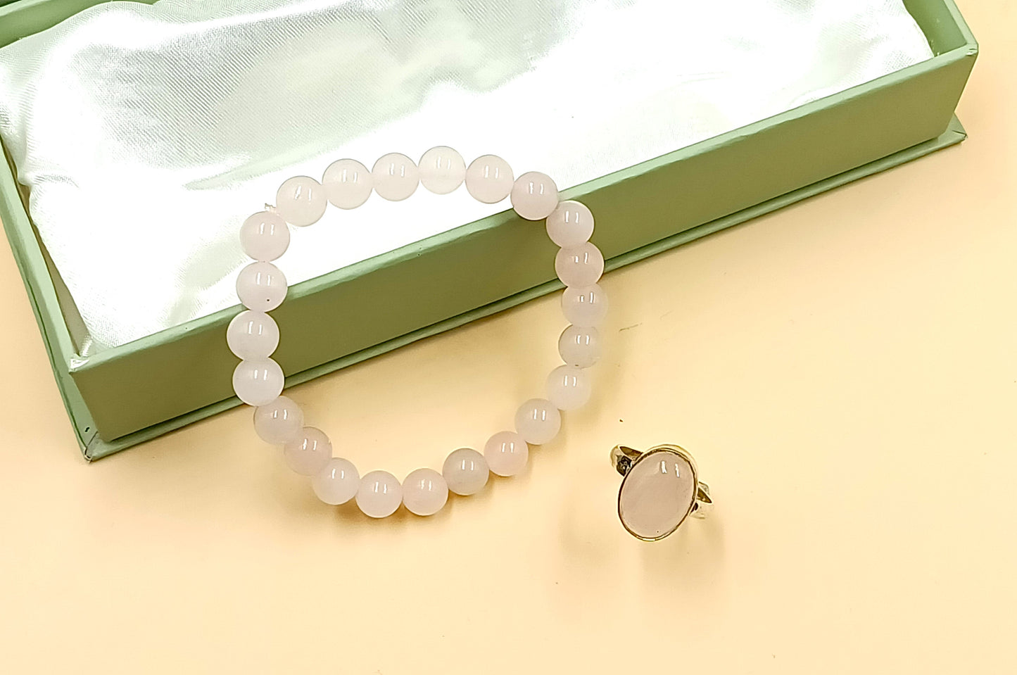 Rose Quartz Bracelet and Ring