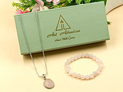 Rose Quartz Pendant and Bracelet