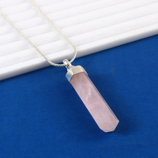 Rose Quartz Pencil Pendant