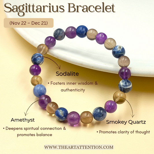 Sagittarius Zodiac Crystal Bracelet