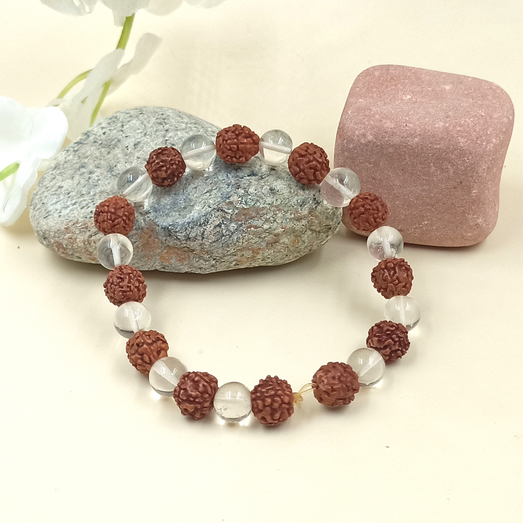 Crystal Rudraksha Bracelet (Buy 1 Get 1 Free)