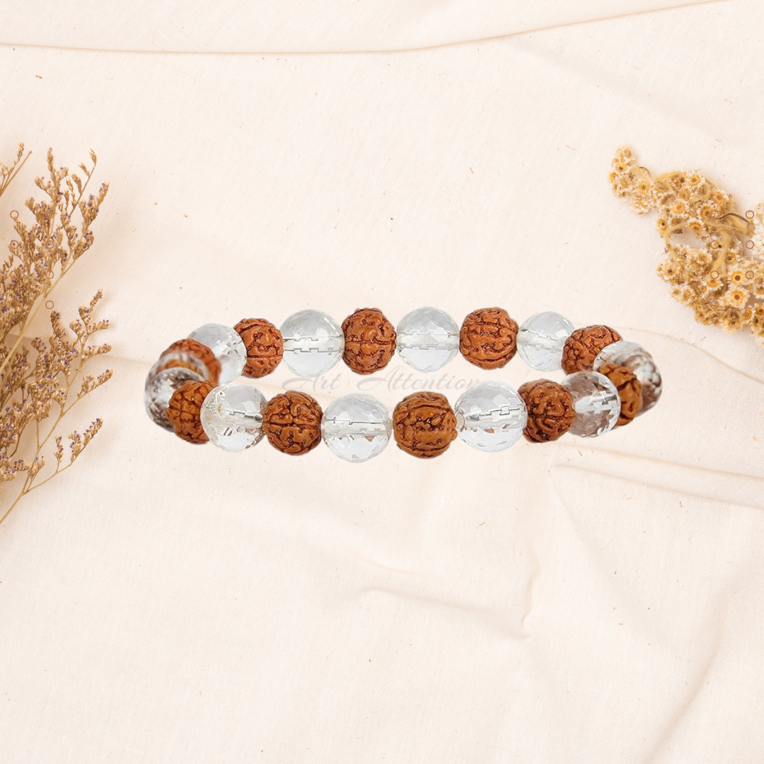 Crystal Rudraksha Bracelet (Buy 1 Get 1 Free)