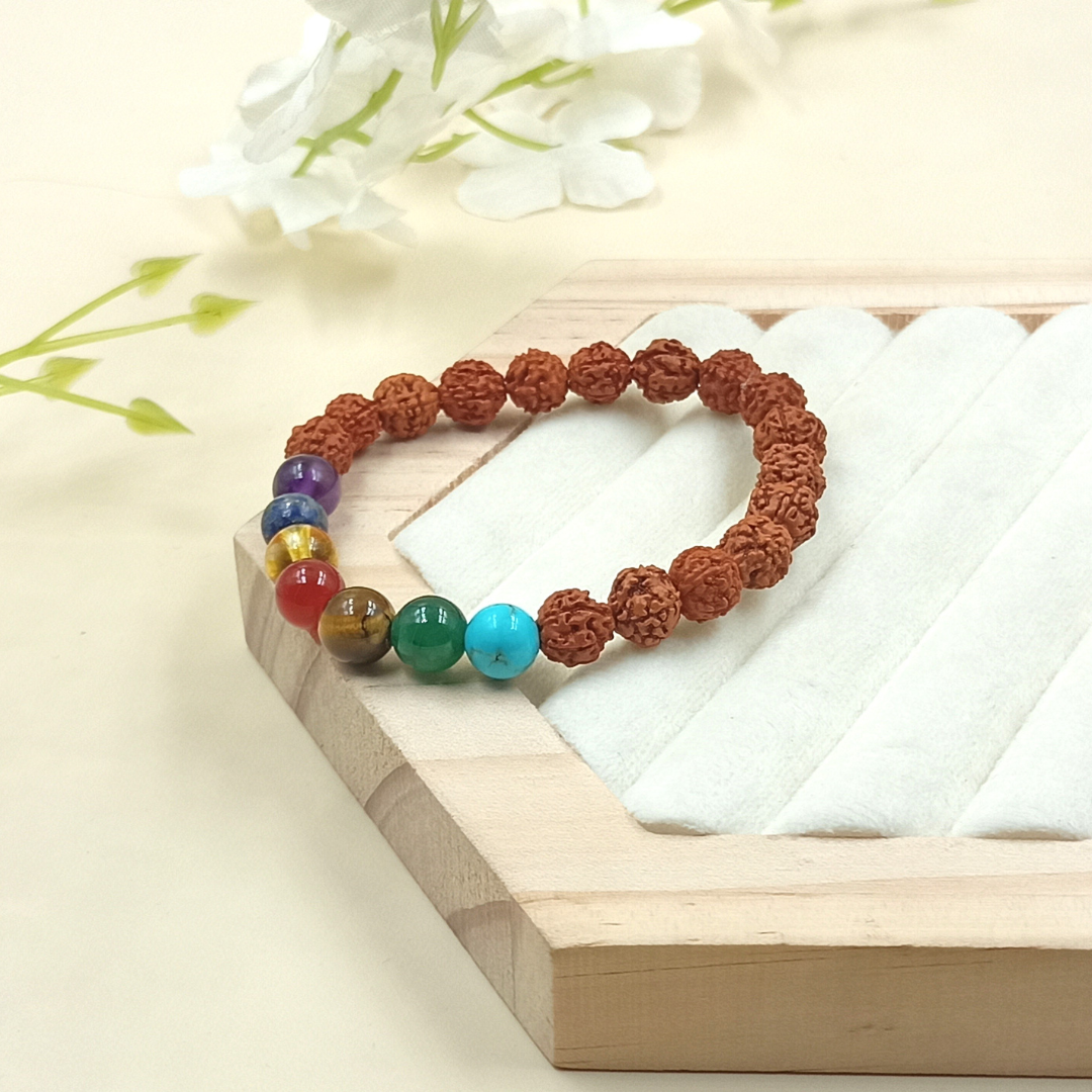 7 chakra rudraksha bracelet (Buy 1 Get 1 Free)