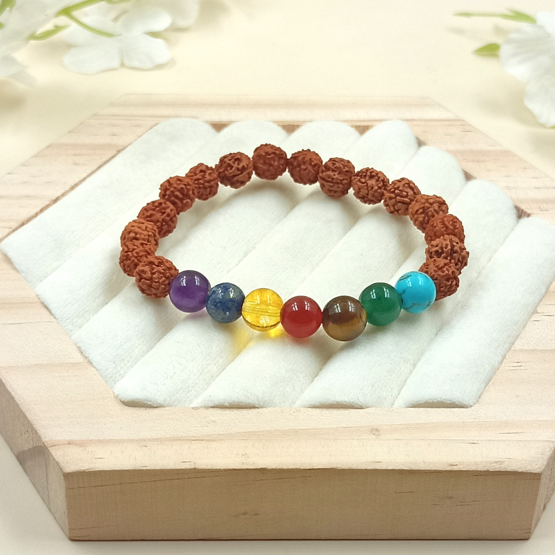 7 chakra rudraksha bracelet (Buy 1 Get 1 Free)