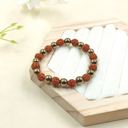 Rudraksha Pyrite Bracelet (Buy 1 Get 1 Free)