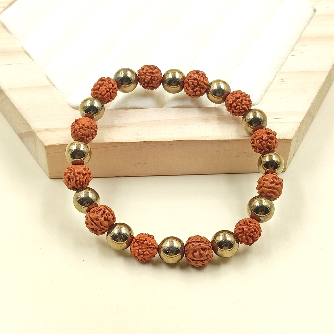 Rudraksha Pyrite Bracelet (Buy 1 Get 1 Free)