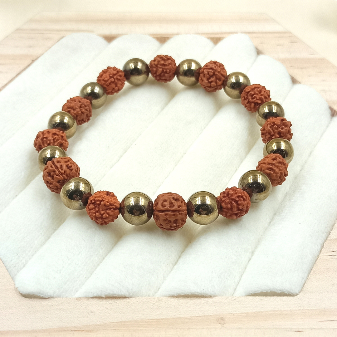 Rudraksha Pyrite Bracelet (Buy 1 Get 1 Free)